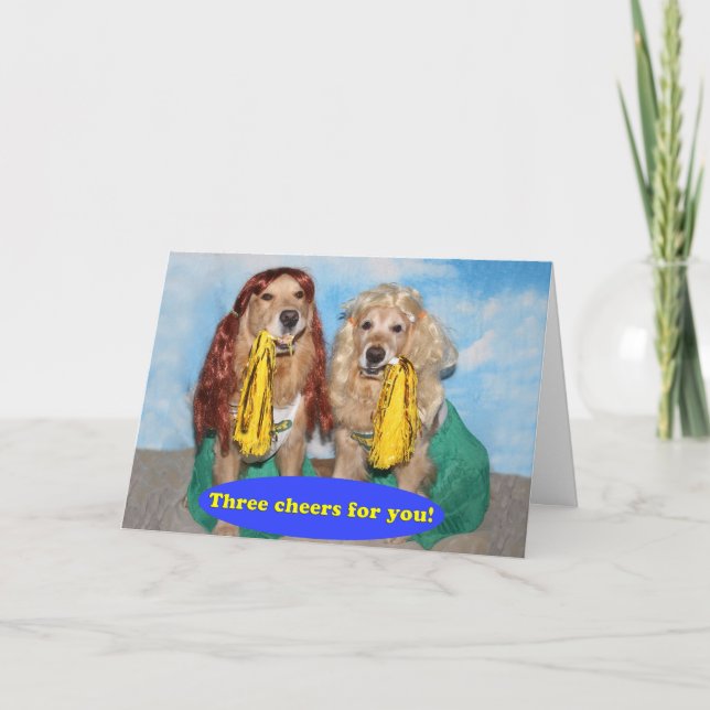 Tarjeta Felicitaciones a los animadores de Golden Retrieve (Anverso)