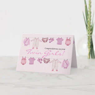 Tarjeta Felicitaciones a los Chicas gemelos