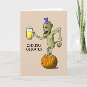 Tarjeta Felicitaciones a los demonios de Halloween