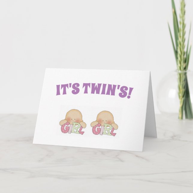 Tarjeta Felicitaciones a los dos Chicas de Birth Card (Anverso)