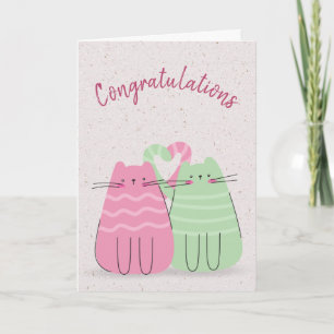 Tarjeta Felicitaciones a los gatos recién casados