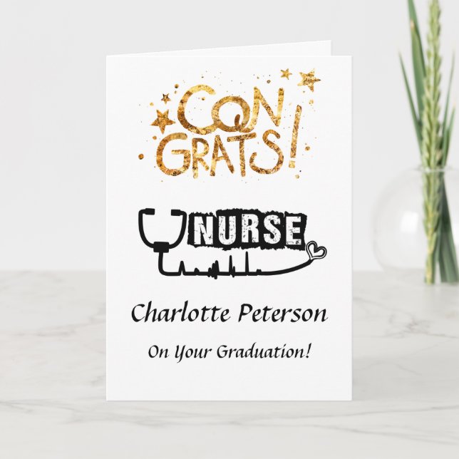 Tarjeta Felicitaciones a los graduados de enfermería moder (Anverso)