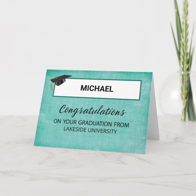 Tarjeta Felicitaciones a los graduados de la escuela de no (Anverso)