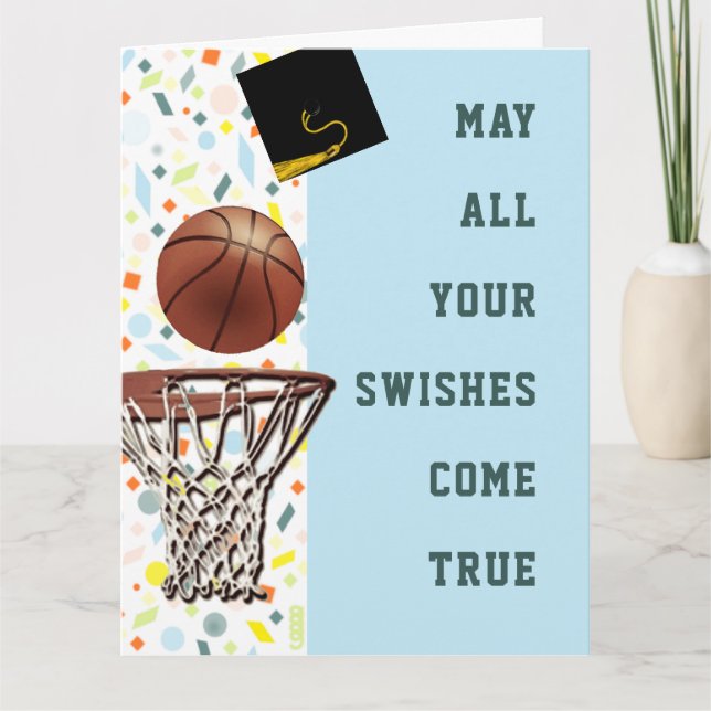 Tarjeta Felicitaciones a los graduados del baloncesto (Anverso)