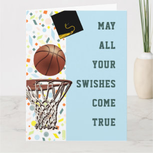 Tarjeta Felicitaciones a los graduados del baloncesto