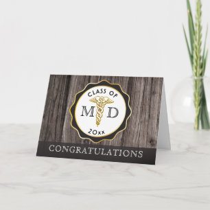 Tarjeta Felicitaciones a los Médicas Rústicos de la Madera
