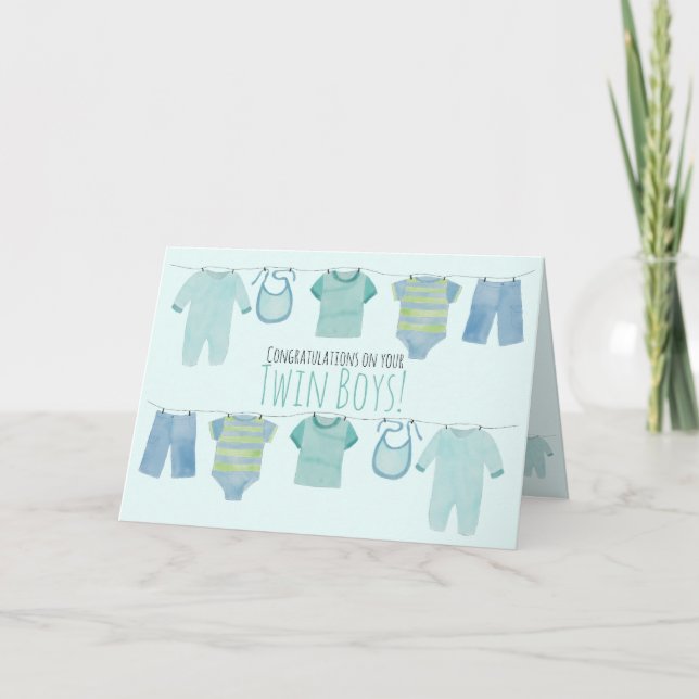 Tarjeta Felicitaciones a los niños gemelos (Anverso)