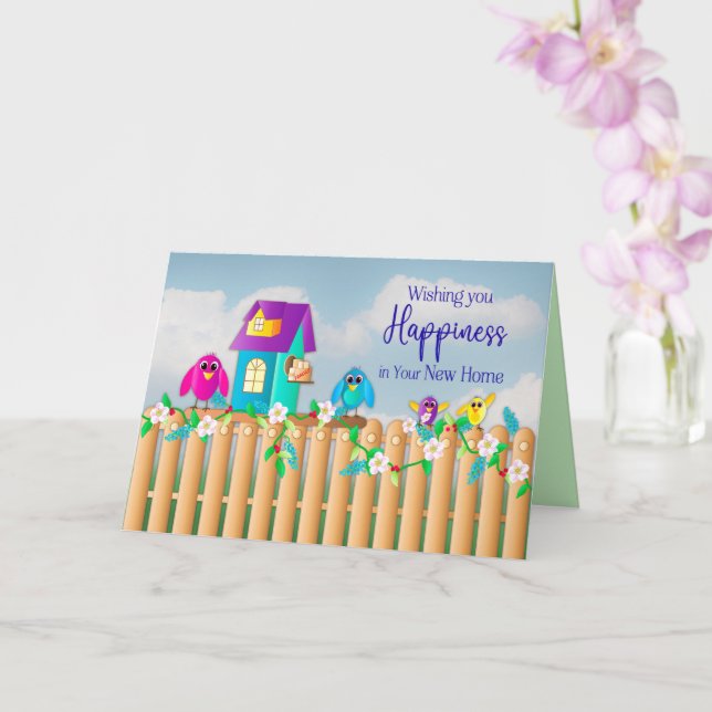 Tarjeta Felicitaciones a los nuevos pájaros domésticos que (Orquídea)