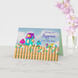 Tarjeta Felicitaciones a los nuevos pájaros domésticos que