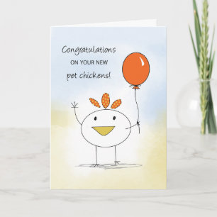 Tarjeta Felicitaciones a los nuevos pollos Mascotas