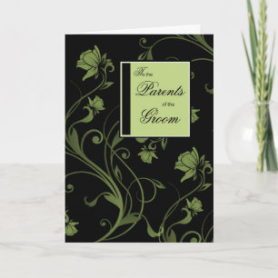 Tarjeta Felicitaciones a los padres del novio, negro y ver