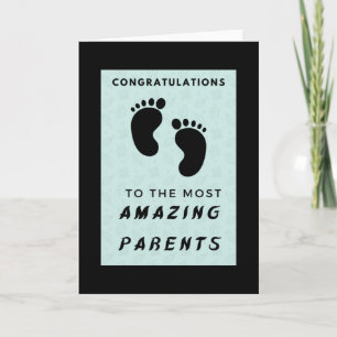 Tarjeta Felicitaciones a los padres más asombrosos - azul