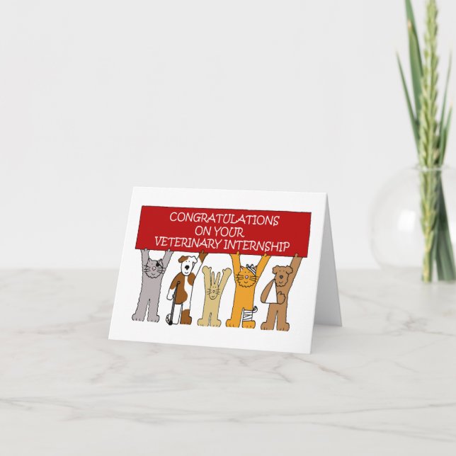 Tarjeta Felicitaciones a los pasantes veterinarios (Anverso)