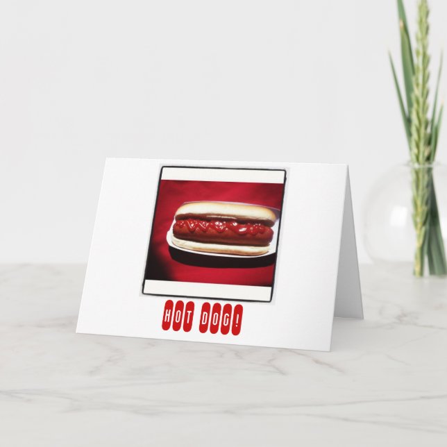 Tarjeta Felicitaciones a los perros calientes (Anverso)