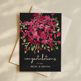 Tarjeta Felicitaciones a los recién casados Acuarela Flora