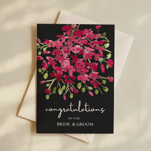 Tarjeta Felicitaciones a los recién casados Acuarela Flora