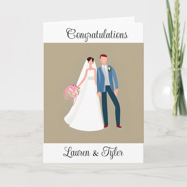 Tarjeta Felicitaciones a los recién casados | Personalizad (Anverso)