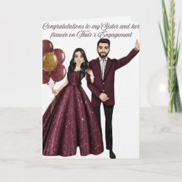Tarjeta Felicitaciones a mi hermana por su compromiso