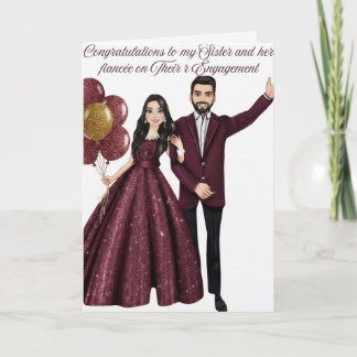Tarjeta Felicitaciones a mi hermana por su compromiso