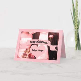 Tarjeta Felicitaciones a Novia Rosa y Boda Groom