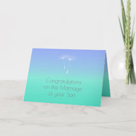 Tarjeta Felicitaciones a padres de novias en el océano azu