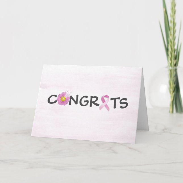 Tarjeta Felicitaciones a sobreviviente de cáncer de mama (Anverso)