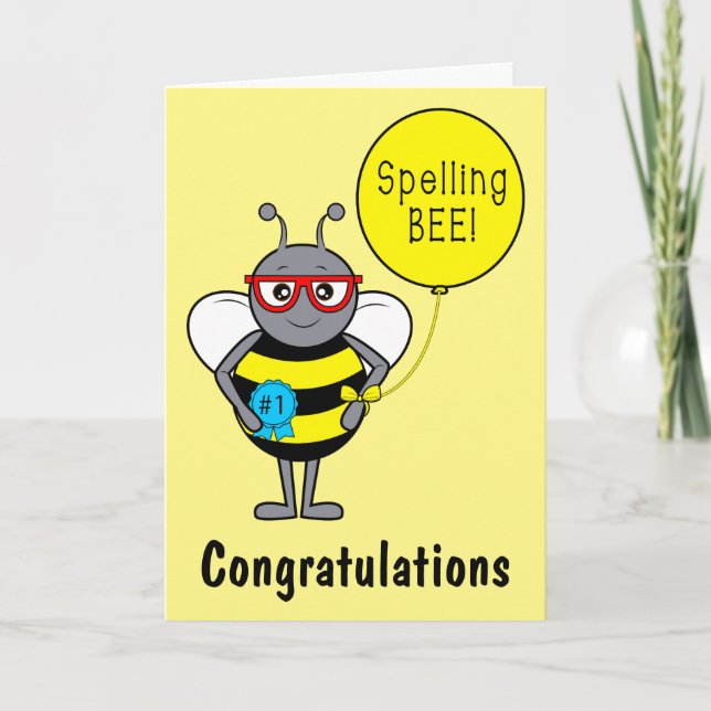 Tarjeta Felicitaciones a Spelling Bee (Anverso)