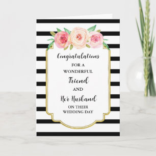Tarjeta Felicitaciones a su amiga y a su marido por el día
