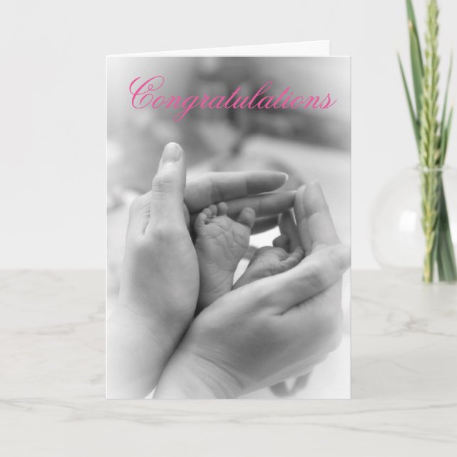 Tarjeta Felicitaciones a su Chica Recién nacido (Anverso)