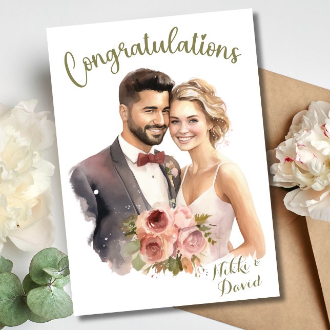 Tarjeta Felicitaciones A Su Personalizado Boda (Congratulations On Your Wedding Custom Card)
