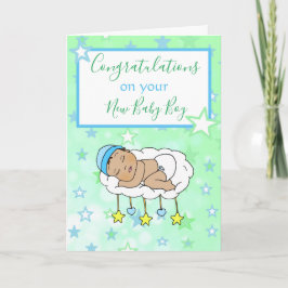 Tarjeta Felicitaciones a tu bebé étnico Recién nacido