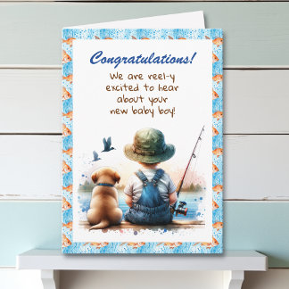 Tarjeta Felicitaciones a tu bebé | Tema De Pesca