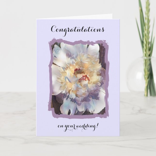 Tarjeta Felicitaciones a tu boda White Peony (Anverso)