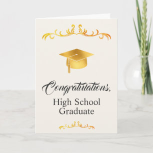 Tarjeta Felicitaciones a un graduado de secundaria elegant