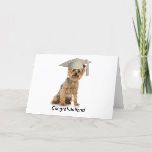 Tarjeta Felicitaciones a Yorkie de Graduación