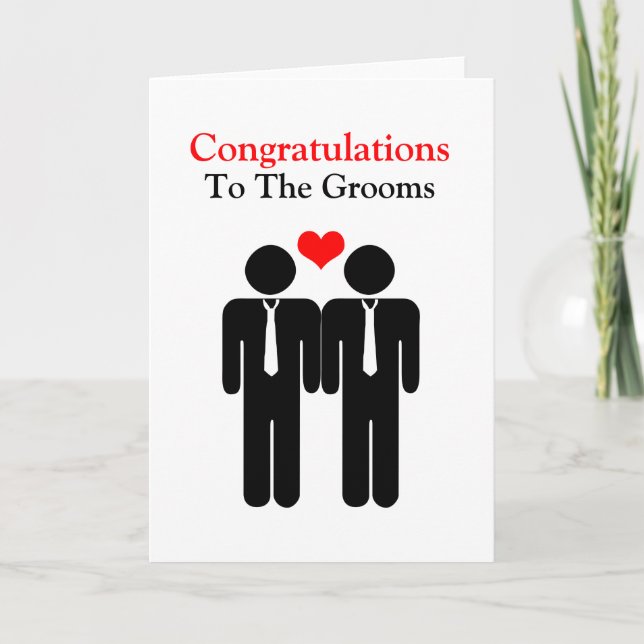 Tarjeta Felicitaciones Al Boda De Grooms (Anverso)