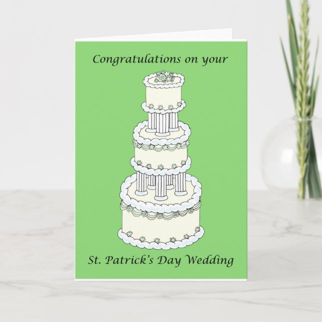Tarjeta Felicitaciones al Boda del Día de San Patricio (Anverso)