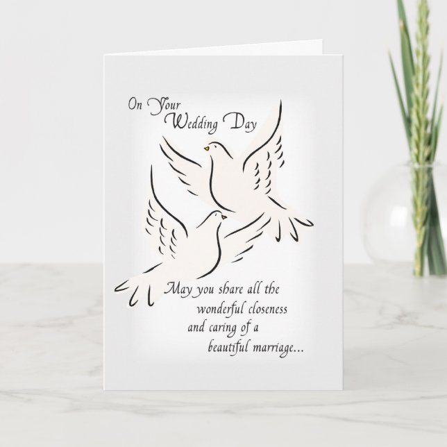 Tarjeta Felicitaciones al boda Doves (Anverso)