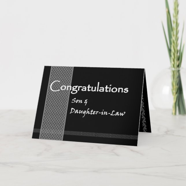 Tarjeta Felicitaciones al Boda hijo y a la hija en la ley (Anverso)