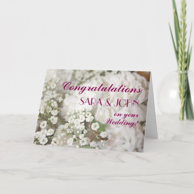 Tarjeta Felicitaciones al Boda personalizado por la respir (Anverso)