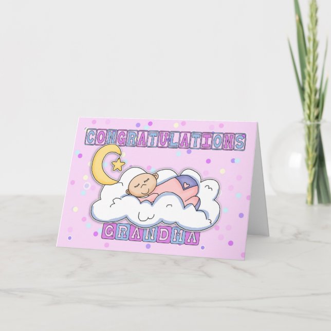 Tarjeta Felicitaciones al Chica de Recién nacido de la abu (Anverso)