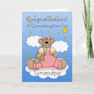 Tarjeta Felicitaciones al Chica del Recién nacido Abuelo