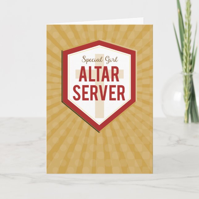 Tarjeta Felicitaciones al Chica especial Altar Server (Anverso)