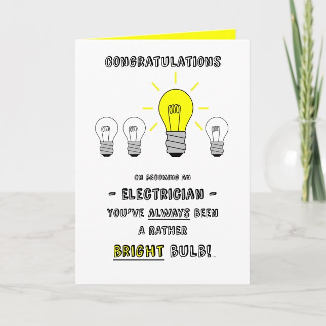Tarjeta Felicitaciones al electricista, el futuro es brill (Anverso)