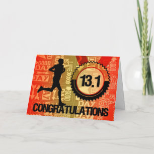 Tarjeta Felicitaciones al evento masculino Half Marathon R