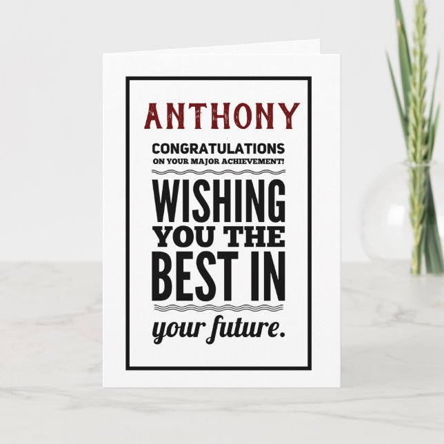 Tarjeta Felicitaciones al Graduado Wish Best (Anverso)