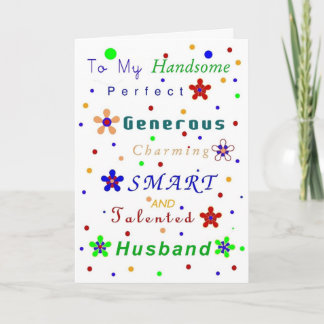 Tarjeta ¡Felicitaciones al marido, cumpleaños feliz!