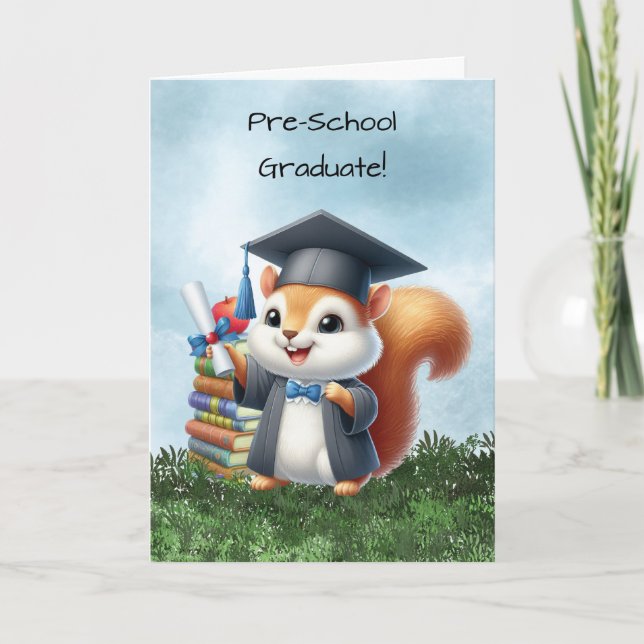 Tarjeta Felicitaciones al niño de preescolar de graduación (Anverso)