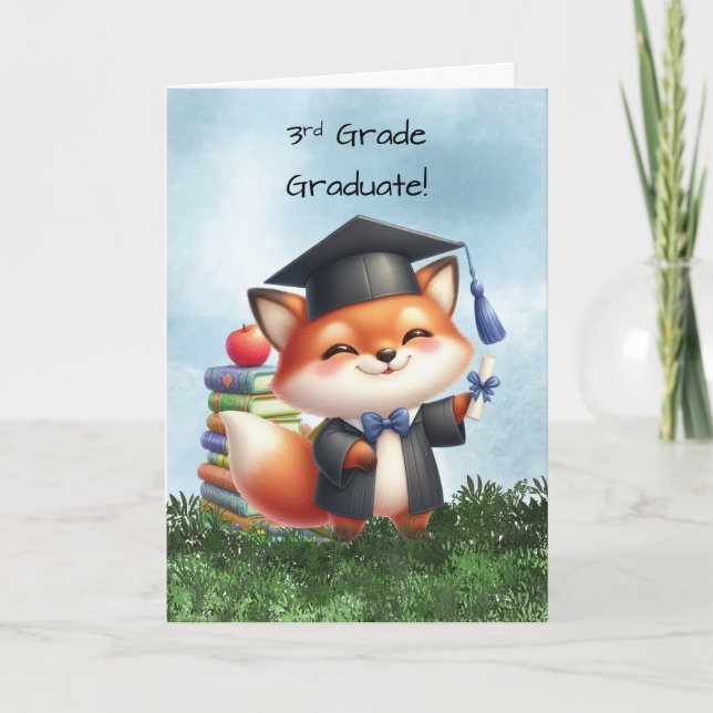 Tarjeta Felicitaciones al niño de tercer grado de graduaci (Anverso)