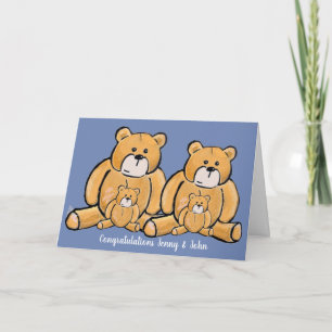 Tarjeta Felicitaciones al oso de peluche gemelo